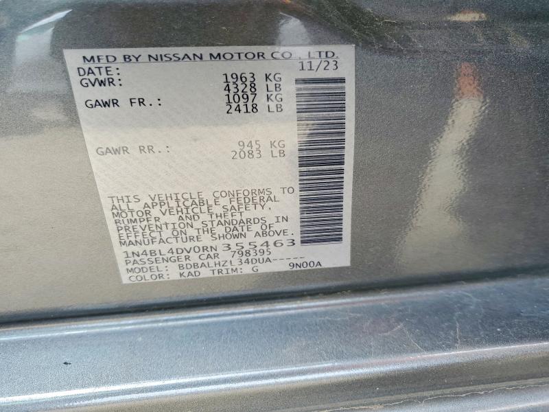Продажа на аукционе авто 2024 Nissan Altima, vin: 1N4BL4DV0RN355463, номер лота: 53372806