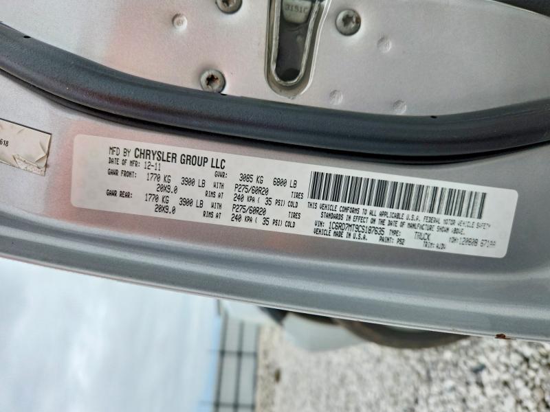Продаж на аукціоні авто 2012 Dodge Ram 1500, vin: 1C6RD7MT9CS187635, номер лоту: 52569956
