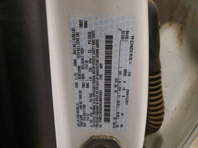 Aukcja sprzedaży 2022 Ford Escape, vin: 1FMCU9G63NUB93501, numer aukcji: 53092136