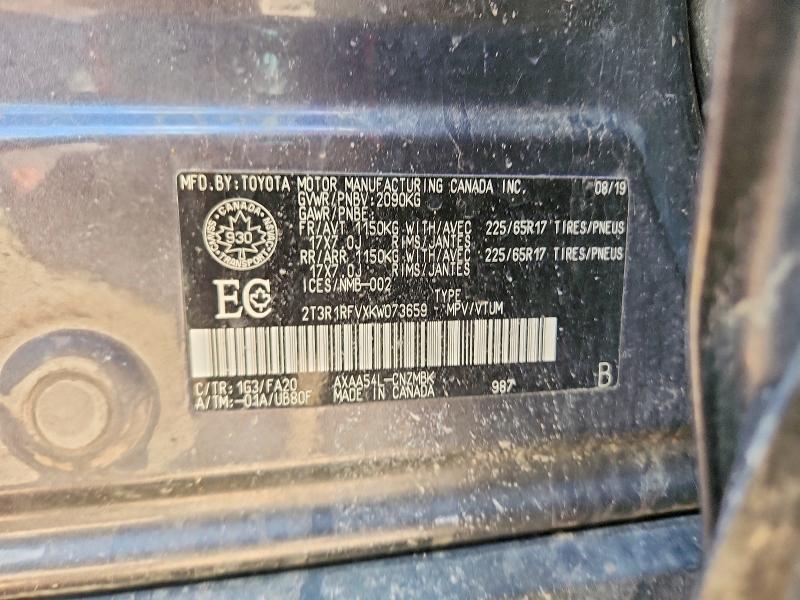 Продаж на аукціоні авто 2019 Toyota Rav4, vin: 2T3R1RFVXKW073659, номер лоту: 51717026