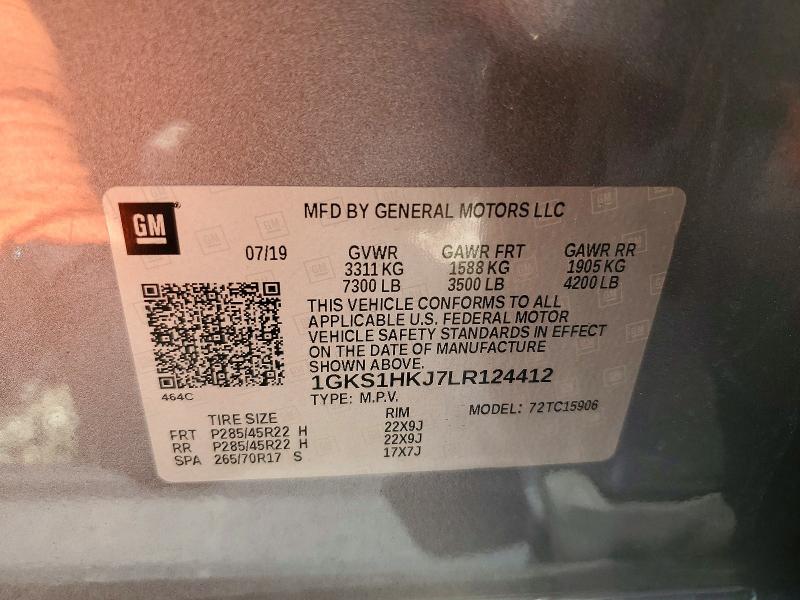 Aukcja sprzedaży 2020 Gmc Yukon Xl, vin: 1GKS1HKJ7LR124412, numer aukcji: 52304116