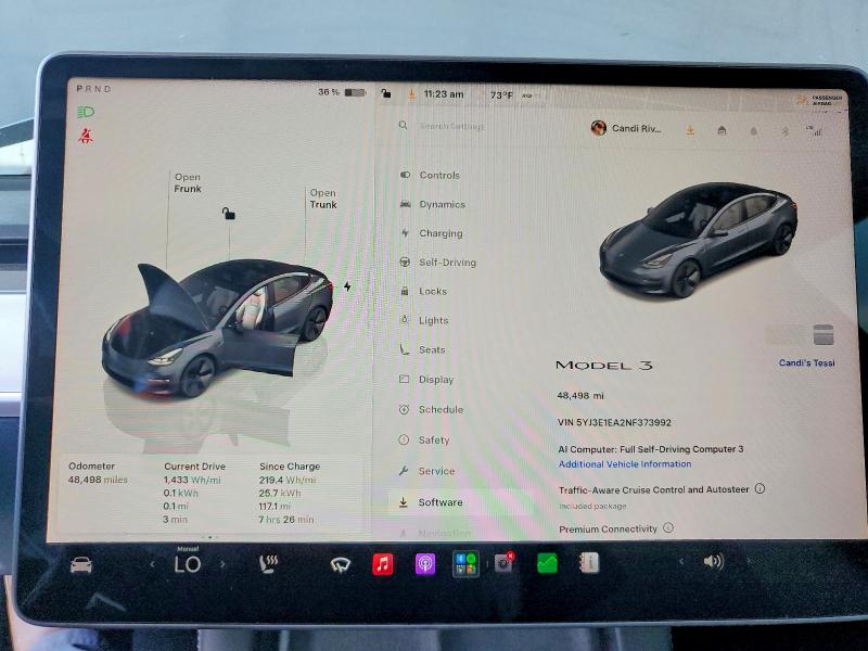 54497836 :رقم المزاد ، 5YJ3E1EA2NF373992 vin ، 2022 Tesla Model 3 مزاد بيع