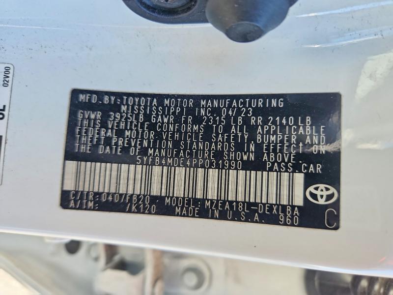 55318116 :رقم المزاد ، 5YFB4MDE4PP031990 vin ، 2023 Toyota Corolla مزاد بيع