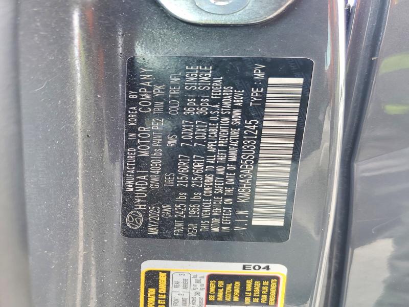 55166596 :رقم المزاد ، KM8HA3AB5SU331245 vin ، 2025 Hyundai Kona مزاد بيع