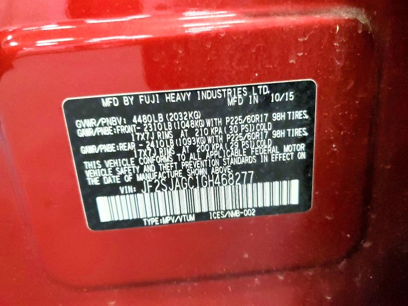 Продажа на аукционе авто 2016 Subaru Forester, vin: JF2SJAGC1GH468277, номер лота: 55230416