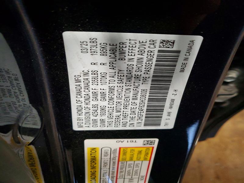 2025 Honda Civic მანქანა იყიდება აუქციონზე, vin: 2HGFE4F82SH336006, აუქციონის ნომერი: 54118036