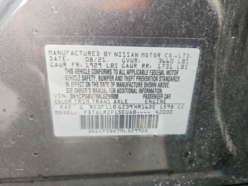 Aukcja sprzedaży 2021 Nissan Kicks, vin: 3N1CP5BV7ML529908, numer aukcji: 54629796
