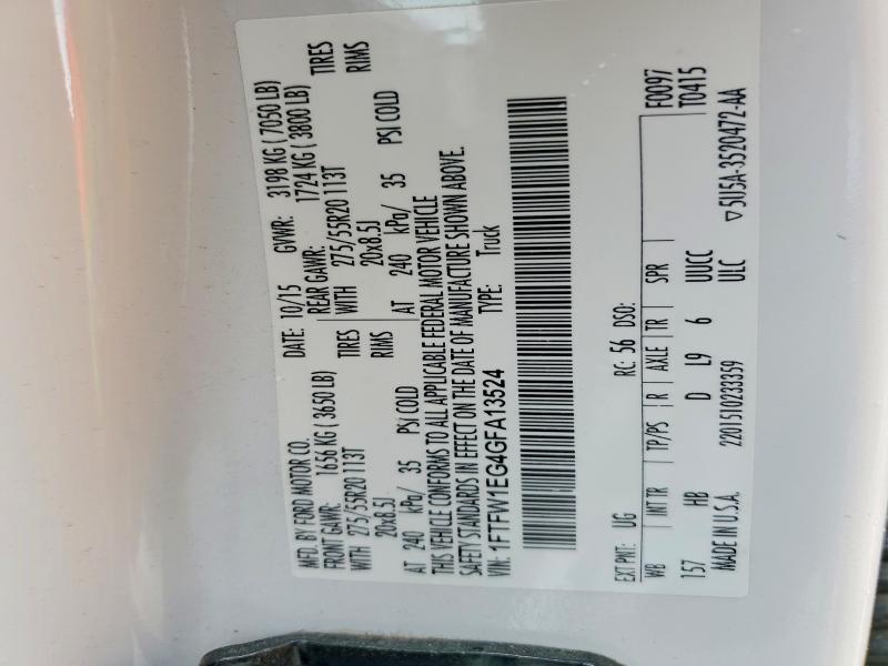 54668186 :رقم المزاد ، 1FTFW1EG4GFA13524 vin ، 2016 Ford F150 مزاد بيع