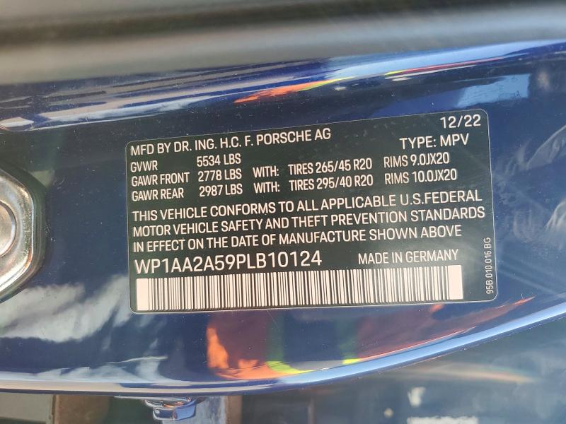 Продажа на аукционе авто 2023 Porsche Macan, vin: WP1AA2A59PLB10124, номер лота: 52398746