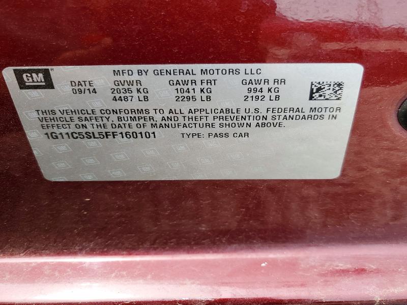 Aukcja sprzedaży 2015 Chevrolet Malibu, vin: 1G11C5SL5FF160101, numer aukcji: 51703516