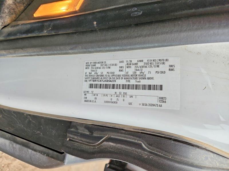 Продаж на аукціоні авто 2020 Ford Transit, vin: 1FTBR1C87LKB54235, номер лоту: 54711956