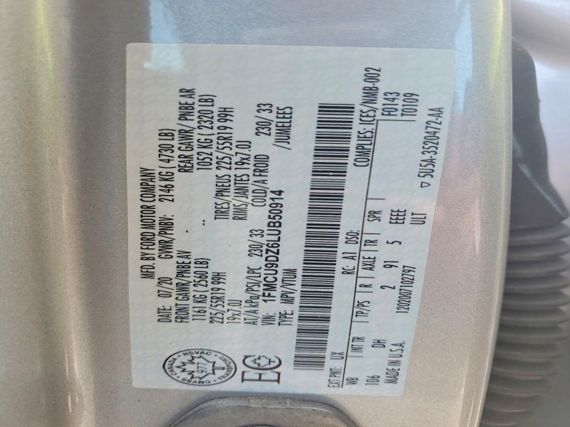 Продажа на аукционе авто 2020 Ford Escape, vin: 1FMCU9DZ6LUB50914, номер лота: 54774516