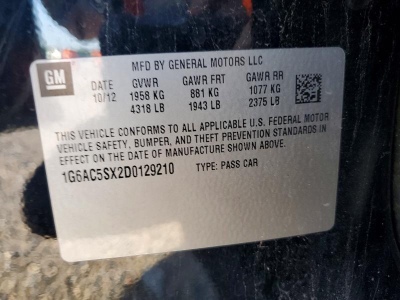 54991906 :رقم المزاد ، 1G6AC5SX2D0129210 vin ، 2013 Cadillac Ats مزاد بيع