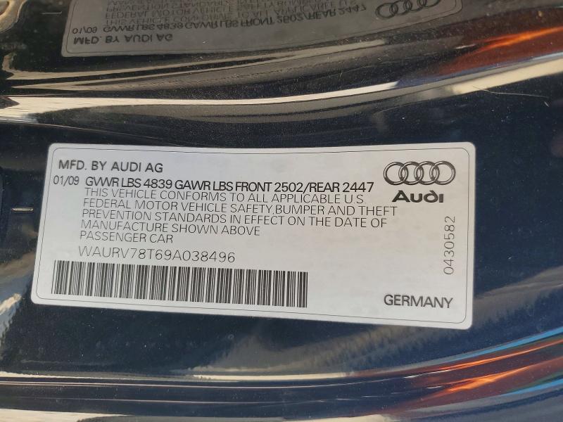 2009 Audi S5 მანქანა იყიდება აუქციონზე, vin: WAURV78T69A038496, აუქციონის ნომერი: 53257956