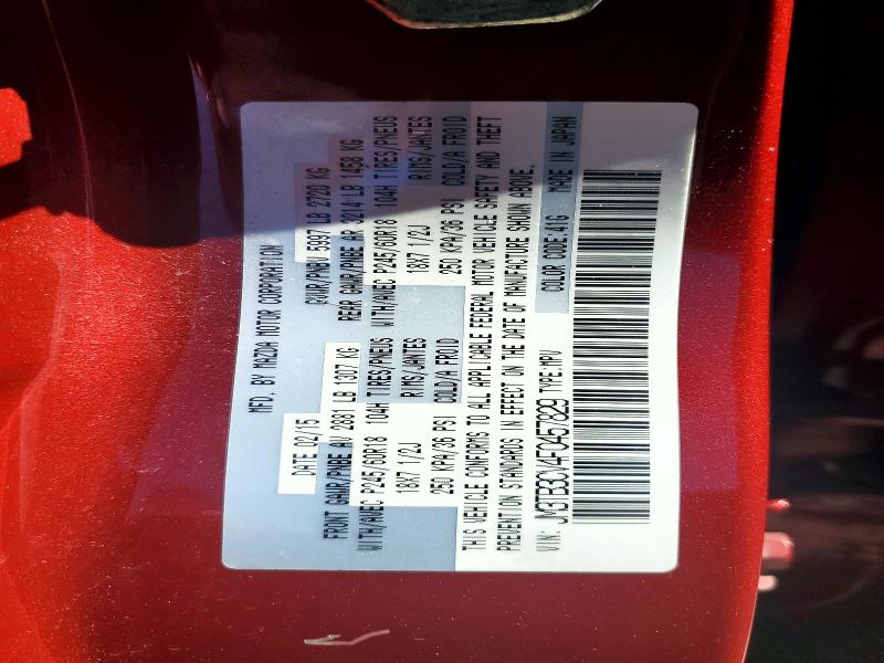54974016 :رقم المزاد ، JM3TB3CV4F0457829 vin ، 2015 Mazda Cx-9 مزاد بيع