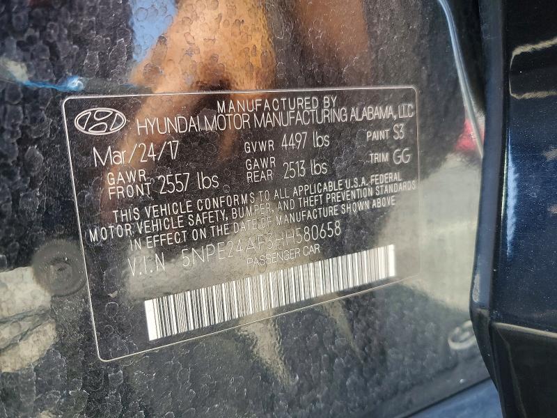 Aukcja sprzedaży 2017 Hyundai Sonata, vin: 5NPE24AF3HH580658, numer aukcji: 53246396