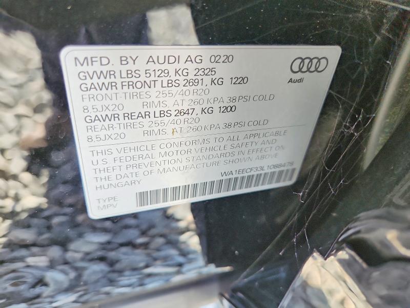 Продаж на аукціоні авто 2020 Audi Q3, vin: WA1EECF33L1088478, номер лоту: 54701356