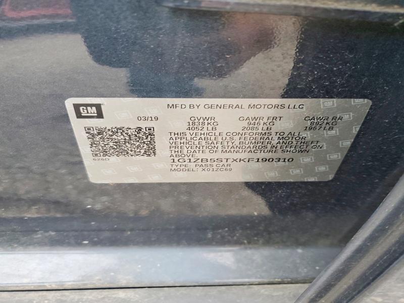 Продаж на аукціоні авто 2019 Chevrolet Malibu, vin: 1G1ZB5STXKF190310, номер лоту: 54610596