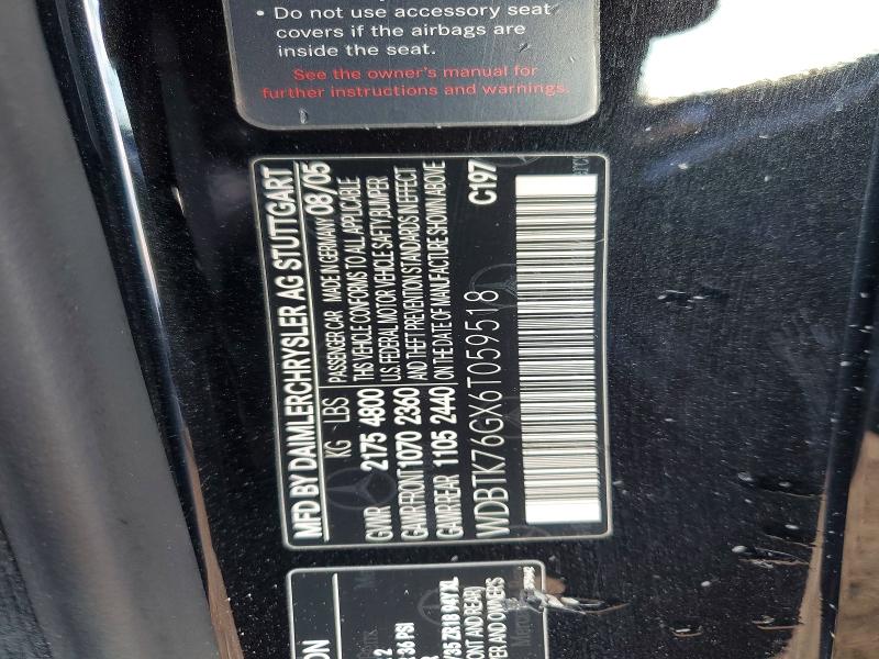 Auction sale of the 2006 Mercedes-benz Clk, vin: WDBTK76GX6T059518, lot number: 52616396