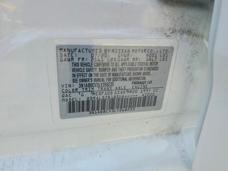2020 Nissan Sentra მანქანა იყიდება აუქციონზე, vin: 3N1AB8CV3LY268235, აუქციონის ნომერი: 53713036