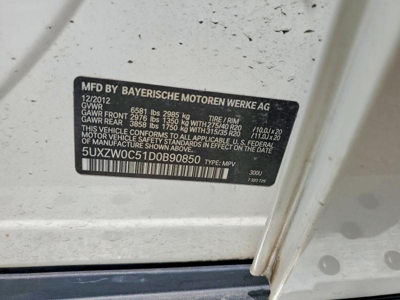 Продаж на аукціоні авто 2013 Bmw X5, vin: 5UXZW0C51D0B90850, номер лоту: 55457506