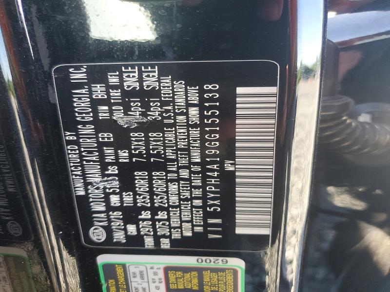 Продаж на аукціоні авто 2016 Kia Sorento, vin: 5XYPH4A19GG155138, номер лоту: 53376176
