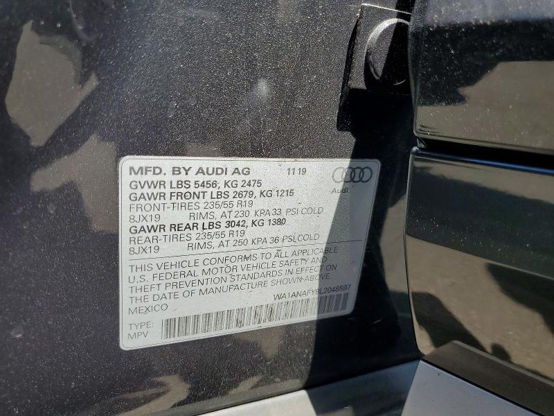 Aukcja sprzedaży 2020 Audi Q5, vin: WA1ANAFY8L2048597, numer aukcji: 54177796