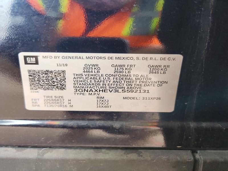 Продажа на аукционе авто 2020 Chevrolet Equinox, vin: 3GNAXHEV3LS592131, номер лота: 51198146
