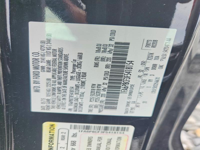 Продажа на аукционе авто 2015 Ford Mustang, vin: 1FA6P8CF3F5418154, номер лота: 55425096