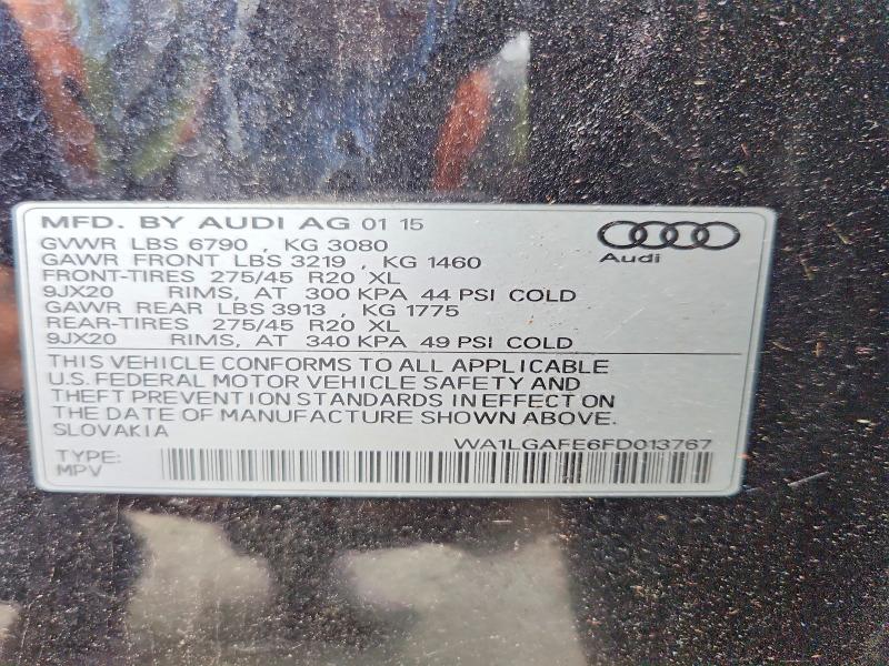 2015 Audi Q7 მანქანა იყიდება აუქციონზე, vin: WA1LGAFE6FD013767, აუქციონის ნომერი: 53015296