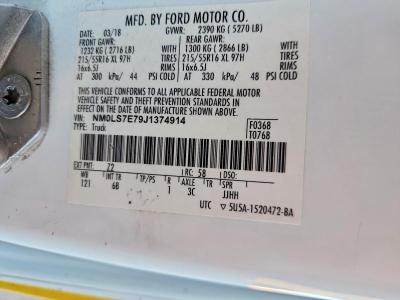 Продаж на аукціоні авто 2018 Ford Transit Connect, vin: NM0LS7E79J1374914, номер лоту: 52522486