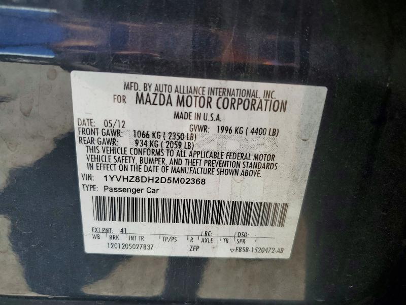 Aukcja sprzedaży 2013 Mazda 6, vin: 1YVHZ8DH2D5M02368, numer aukcji: 52263626