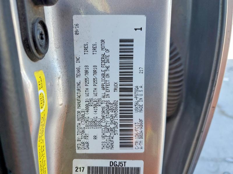Aukcja sprzedaży 2017 Toyota Tundra, vin: 5TFDW5F17HX586082, numer aukcji: 53737026