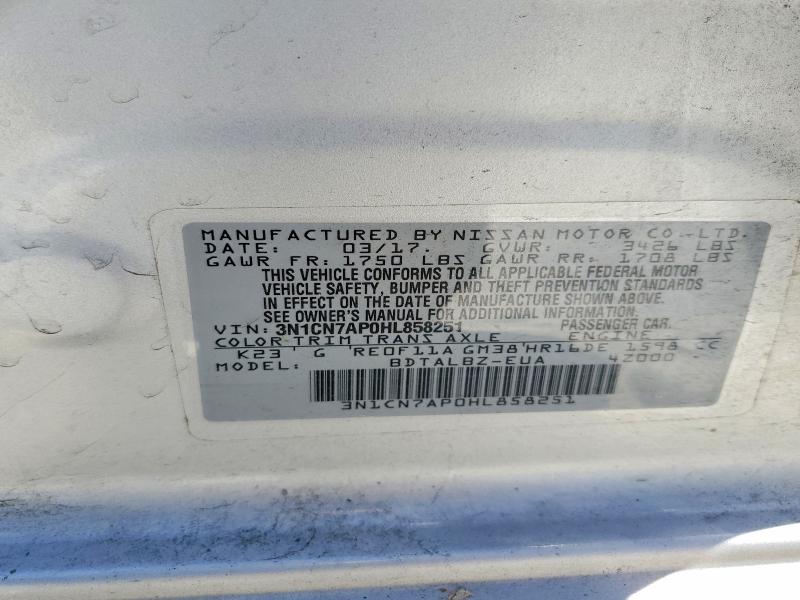 Продажа на аукционе авто 2017 Nissan Versa, vin: 3N1CN7AP0HL858251, номер лота: 51318896
