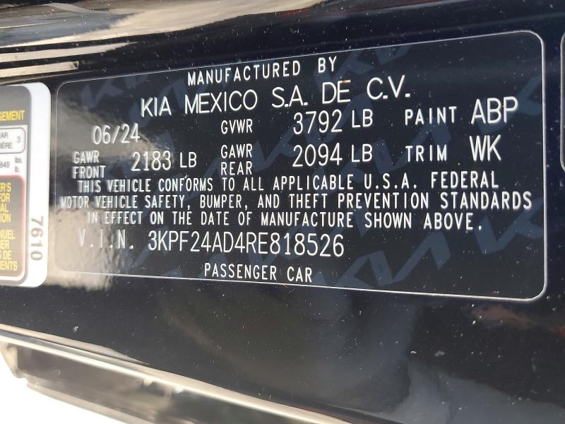 Продажа на аукционе авто 2024 Kia Forte, vin: 3KPF24AD4RE818526, номер лота: 55631466