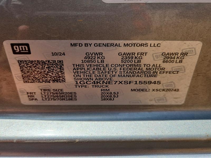 Продажа на аукционе авто 2025 Chevrolet Silverado, vin: 1GC4KNE7XSF155945, номер лота: 53754976