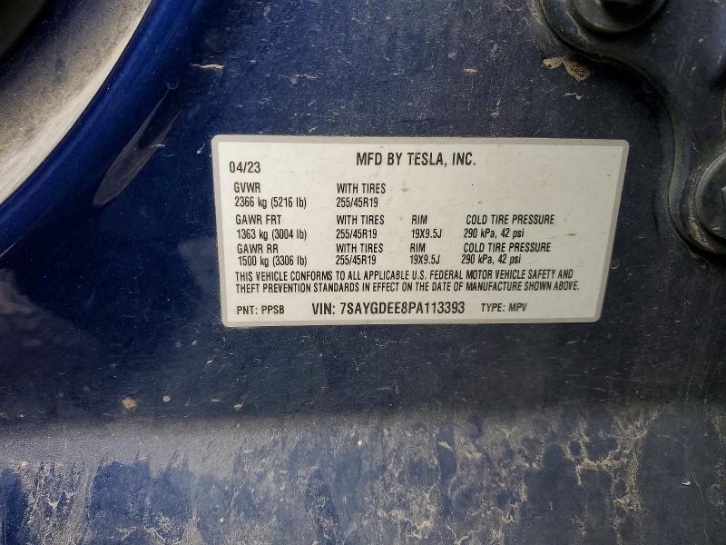 Продаж на аукціоні авто 2023 Tesla Model Y, vin: 7SAYGDEE8PA113393, номер лоту: 51439556