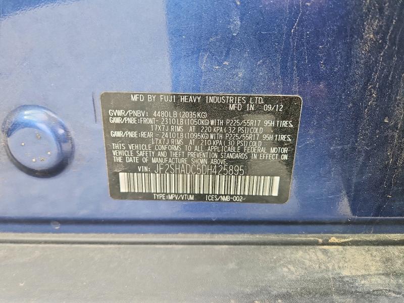 52228336 :رقم المزاد ، JF2SHADC5DH425895 vin ، 2013 Subaru Forester مزاد بيع