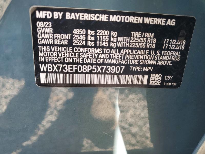 2023 Bmw X1 მანქანა იყიდება აუქციონზე, vin: WBX73EF08P5X73907, აუქციონის ნომერი: 53643306