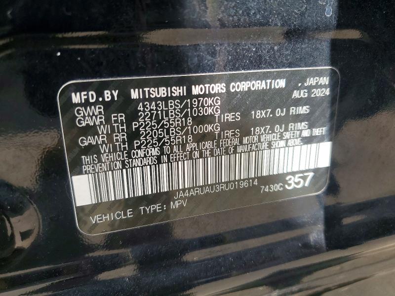 55407266 :رقم المزاد ، JA4ARUAU3RU019614 vin ، 2024 Mitsubishi Outlander Sport مزاد بيع