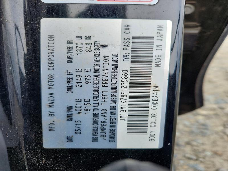Продаж на аукціоні авто 2015 Mazda 3, vin: JM1BM1K78F1275860, номер лоту: 53798176