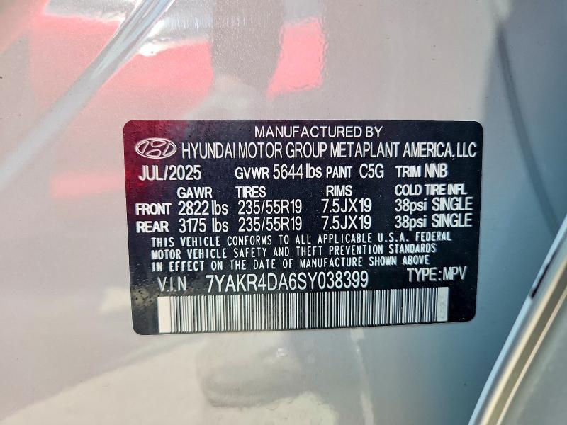 52030806 :رقم المزاد ، 7YAKR4DA6SY038399 vin ، 2025 Hyundai Ioniq 5 مزاد بيع
