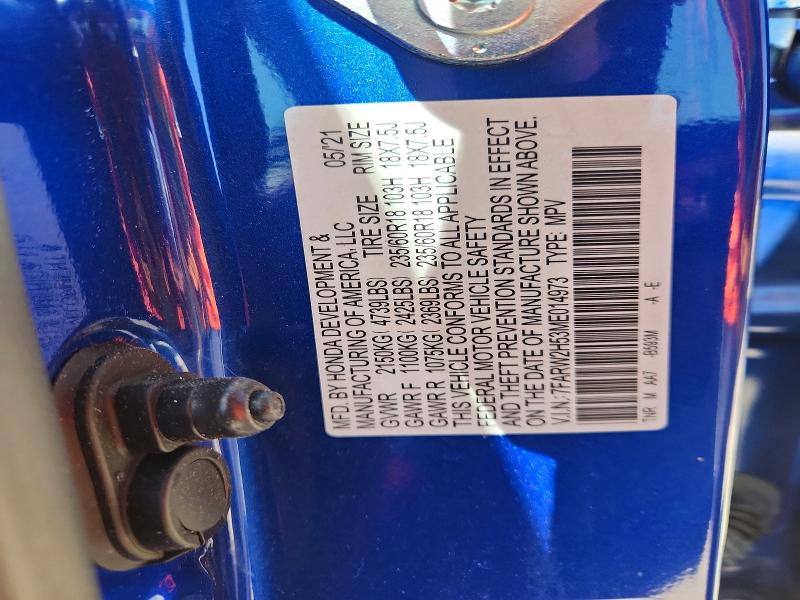 53593796 :رقم المزاد ، 7FARW2H53ME014973 vin ، 2021 Honda Crv مزاد بيع