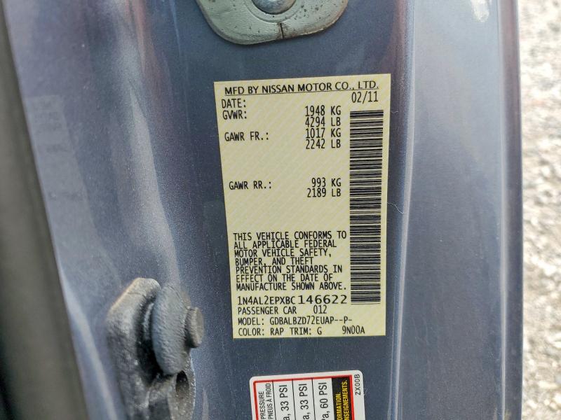 53750026 :رقم المزاد ، 1N4AL2EPXBC146622 vin ، 2011 Nissan Altima مزاد بيع