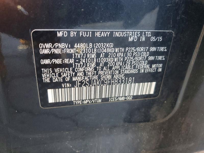 Aukcja sprzedaży 2015 Subaru Forester, vin: JF2SJAKC9FH833181, numer aukcji: 54226376