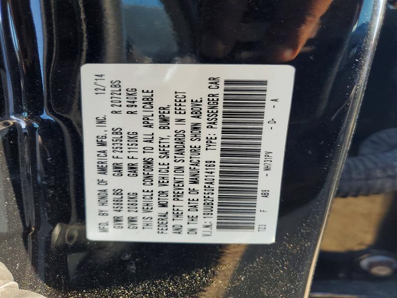 50966206 :رقم المزاد ، 19UUB2F50FA014169 vin ، 2015 Acura Tlx مزاد بيع