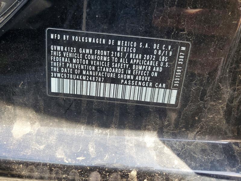 Aukcja sprzedaży 2019 Volkswagen Jetta, vin: 3VWC57BU4KM248787, numer aukcji: 54096666