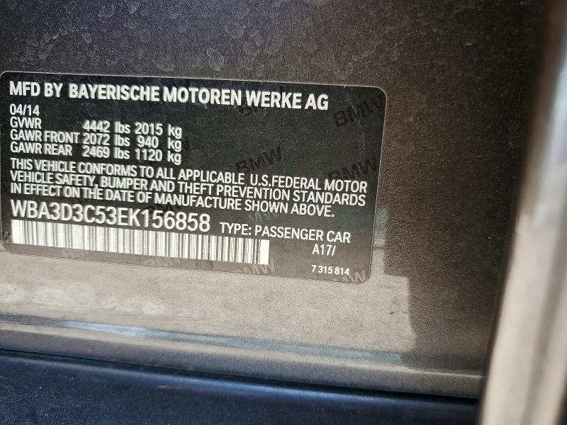 Aukcja sprzedaży 2014 Bmw 328, vin: WBA3D3C53EK156858, numer aukcji: 53078936