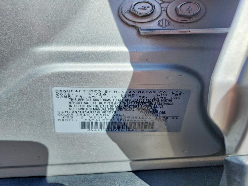 Aukcja sprzedaży 2019 Nissan Kicks, vin: 3N1CP5CU7KL481278, numer aukcji: 54499986
