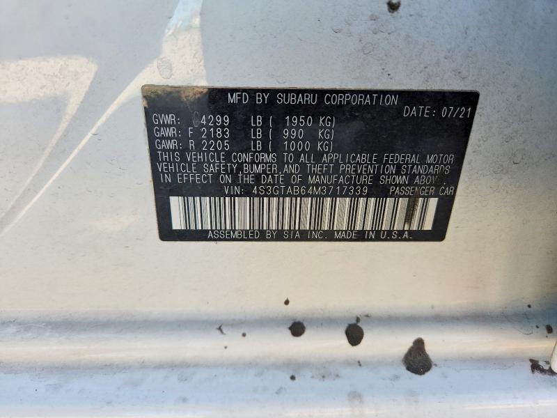 Продаж на аукціоні авто 2021 Subaru Impreza, vin: 4S3GTAB64M3717339, номер лоту: 52033196